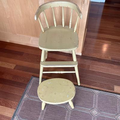 AB1350 Vintage Childs Chair/Stool with Matching Footstool