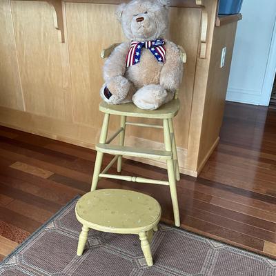 AB1350 Vintage Childs Chair/Stool with Matching Footstool