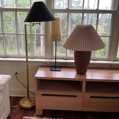 AB1357 Set of 3 Lamps, Floor Lamp, Pottery Lamp and Small Desk