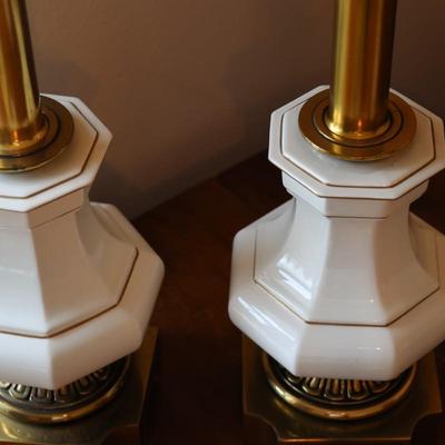 STIFFEL Company Porcelain Brass Lamps (2)