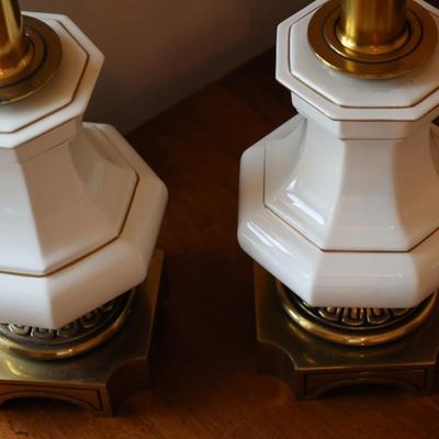 STIFFEL Company Porcelain Brass Lamps (2)