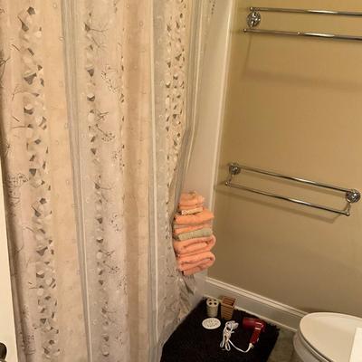 AB1375 Bathroom Shower Curtain, Towels, Rug , Waste-can, Soap Dishes , and more