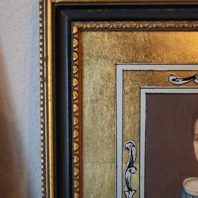 Vintage Framed Colonial Portraits Folk Art