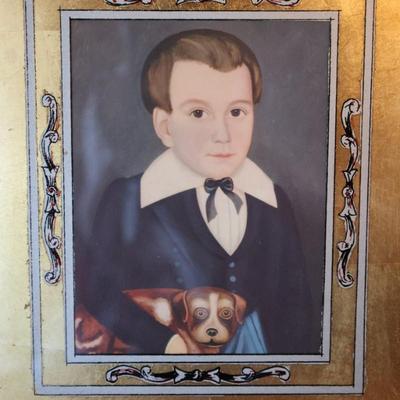 Vintage Framed Colonial Portraits Folk Art