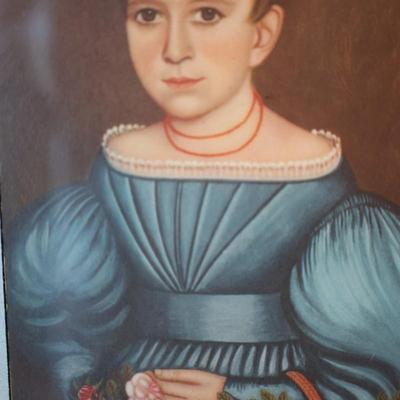 Vintage Framed Colonial Portraits Folk Art
