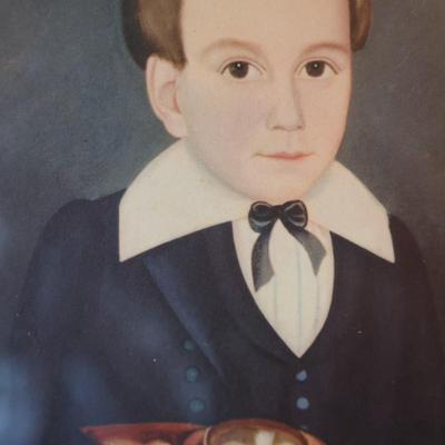 Vintage Framed Colonial Portraits Folk Art