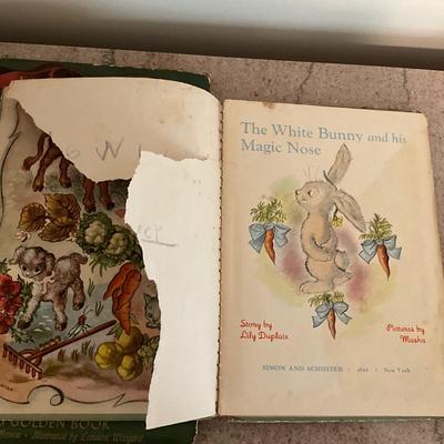 AB1400 Vintage The Golden Egg Book, The White Bunny and his Magic Nose