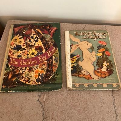 AB1400 Vintage The Golden Egg Book, The White Bunny and his Magic Nose