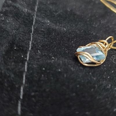 Sapphire Pendant and Chain