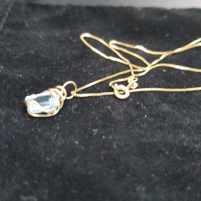 Sapphire Pendant and Chain