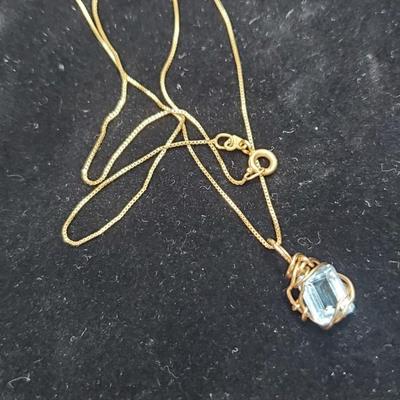 Sapphire Pendant and Chain