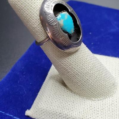 Southwest Turquoise Shadow Box Ring