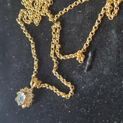 Topaz Pendant and Chain