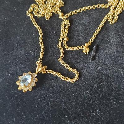 Topaz Pendant and Chain