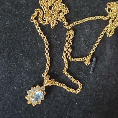 Topaz Pendant and Chain