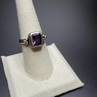 Amethyst Ring in Baguette setting