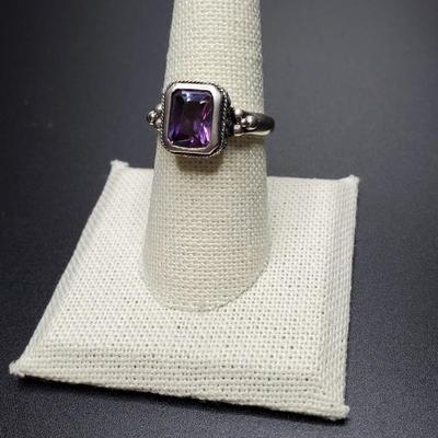 Amethyst Ring in Baguette setting