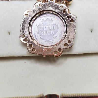 America Coin - 1903 Barber  Dime Pendant