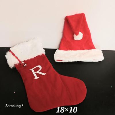 1 Christmas Stocking & Santa Hat