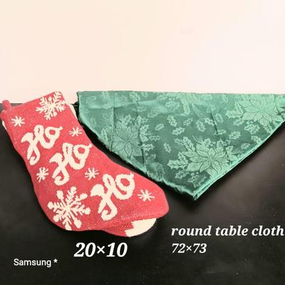 3 Christmas Stocking & 1 Table Cloth