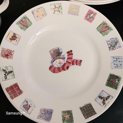Gibson Patchwork Snowman Dishes & Mugs