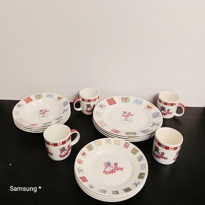 Gibson Patchwork Snowman Dishes & Mugs
