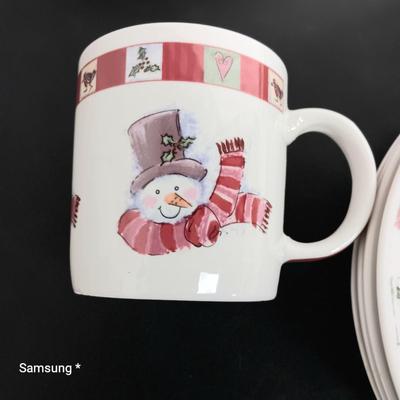 Gibson Patchwork Snowman Dishes & Mugs