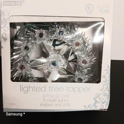 Christmas Pine Cones & Lighted tree topper