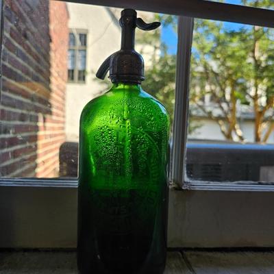 Antique Green Seltzer Bottle New York