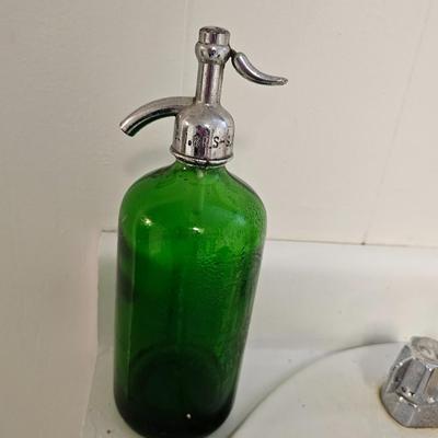 Antique Green Seltzer Bottle New York