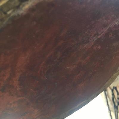 Antique copper pot with handle