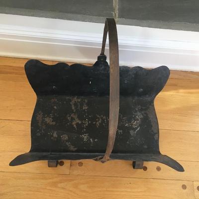 Antique decorative copper wood holder.