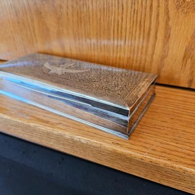 Sterling silver and wood Trinket Box Made in Thailand