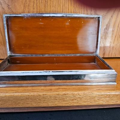 Sterling silver and wood Trinket Box Made in Thailand