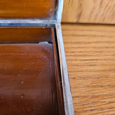 Sterling silver and wood Trinket Box Made in Thailand