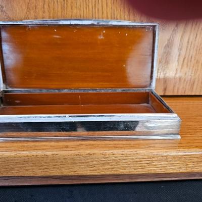 Sterling silver and wood Trinket Box Made in Thailand