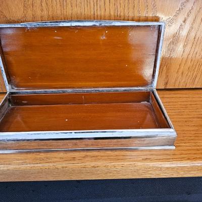 Sterling silver and wood Trinket Box Made in Thailand