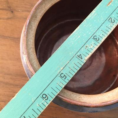 Vintage stoneware lidded jar