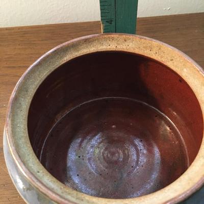 Vintage stoneware lidded jar