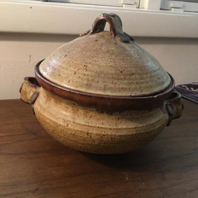 Large covered ceramic pot