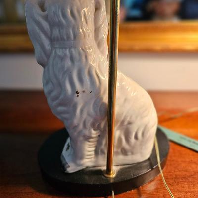 Pair of Staffordshire Spaniel lamps