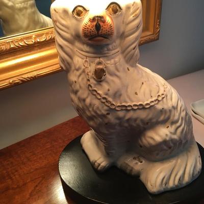 Pair of Staffordshire Spaniel lamps