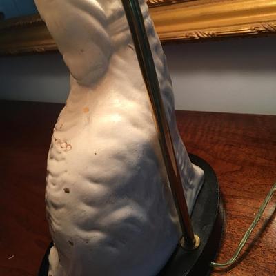 Pair of Staffordshire Spaniel lamps