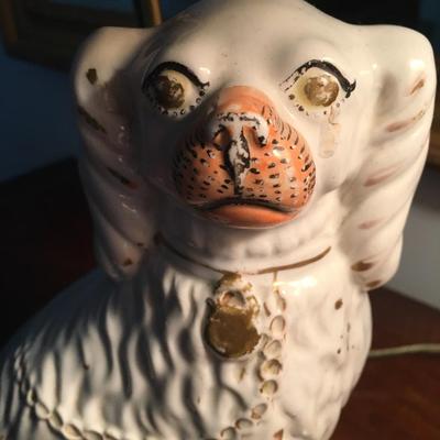 Pair of Staffordshire Spaniel lamps