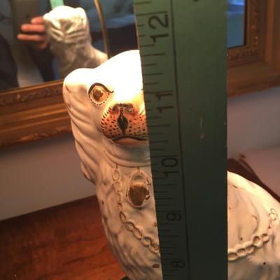 Pair of Staffordshire Spaniel lamps