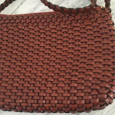 Cole Haan leather basketweave purse