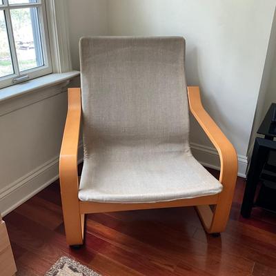 AB1416 Vintage IKEA Poang Chair and Ottoman