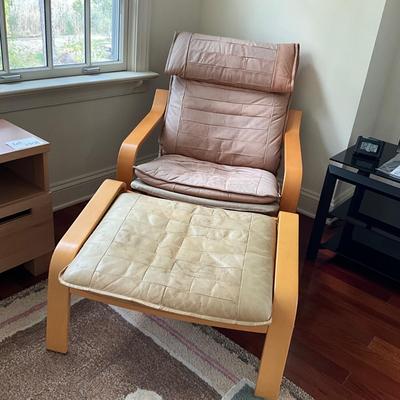 AB1416 Vintage IKEA Poang Chair and Ottoman