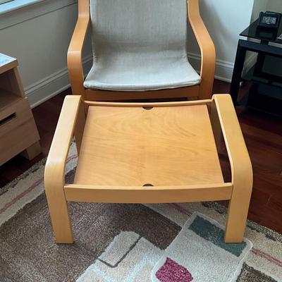 AB1416 Vintage IKEA Poang Chair and Ottoman