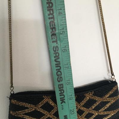 Vintage black and gold evening bag